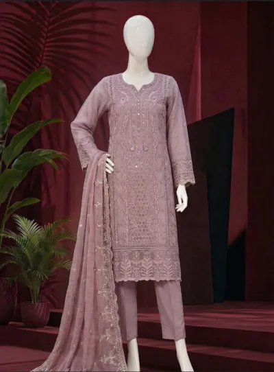 Nude Embroidered 3-Piece