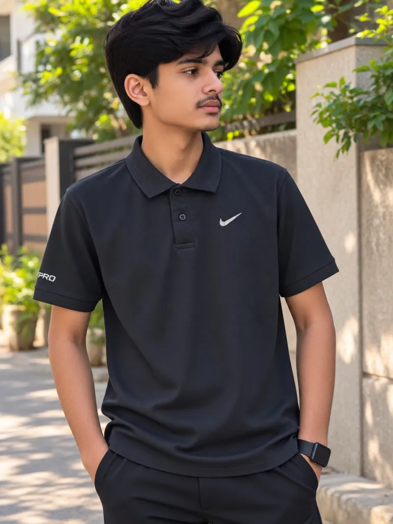 Premium Sports Fabric Polo - Black  
