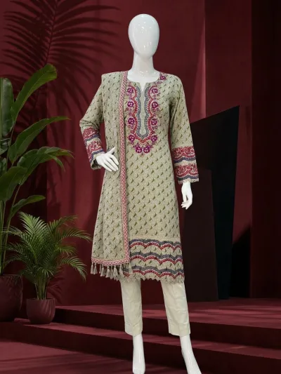 Exclusive Printed & Embroidered 3-Piece