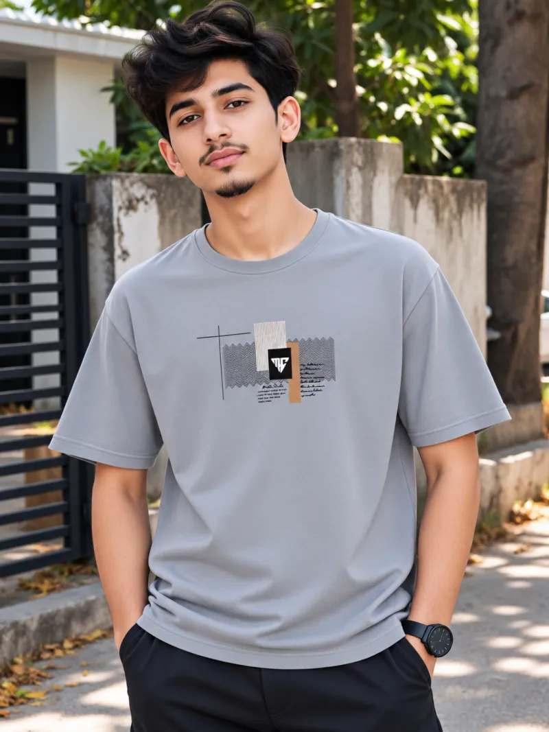 Premium Cotton Fabric T-Shirt Light Grey