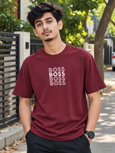 Premium Cotton Fabric T-Shirt Maroon