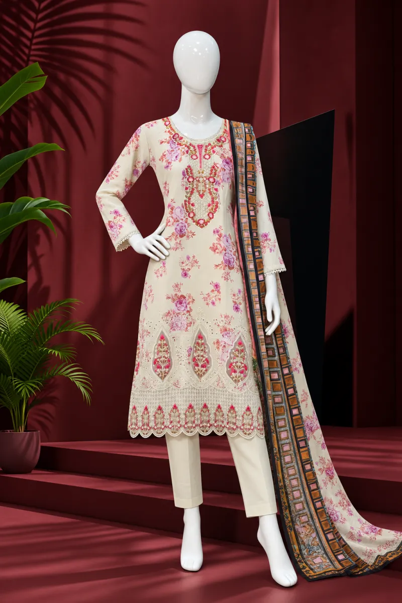 Light Peach 3-Piece Salwar Kameez