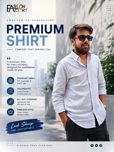 White Pinstripe Premium Shirt