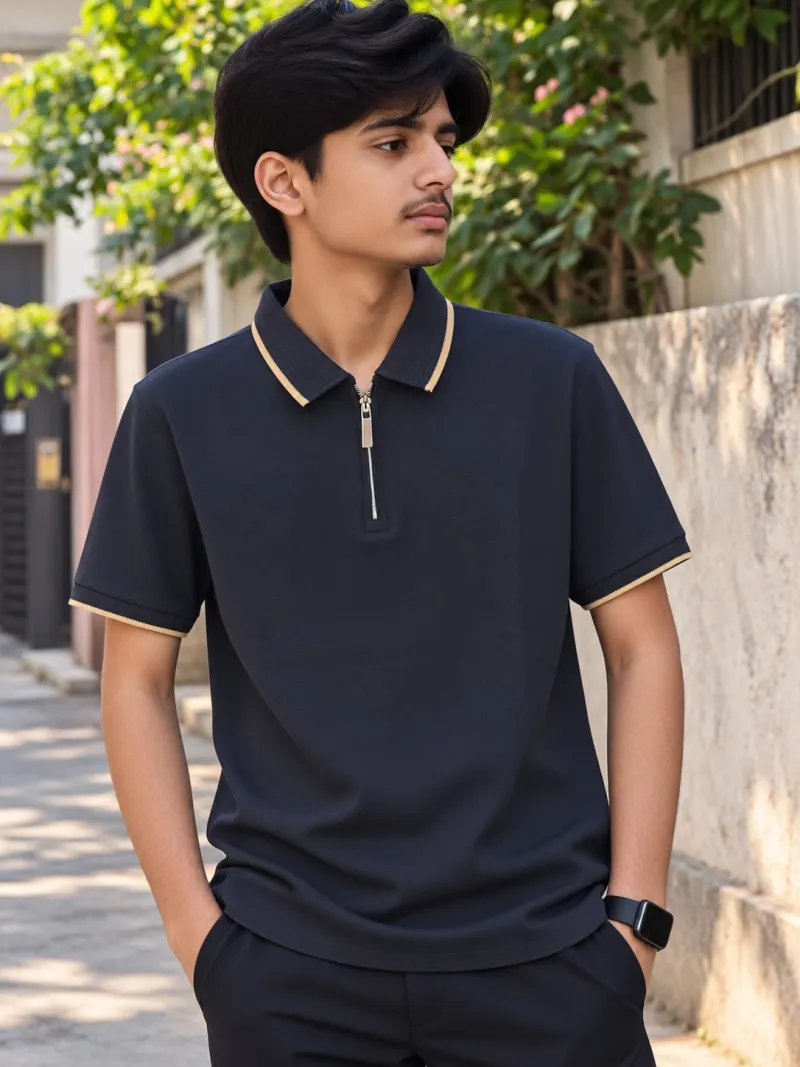 Premium China Polo Fabric - Navy Blue 