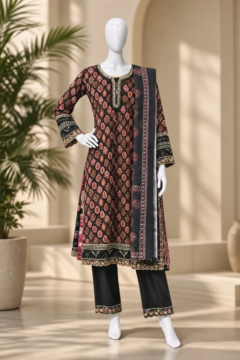 Black & dark brown 3-piece 