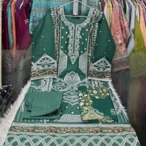 Premium Green Embroidered Ladies Dress Set