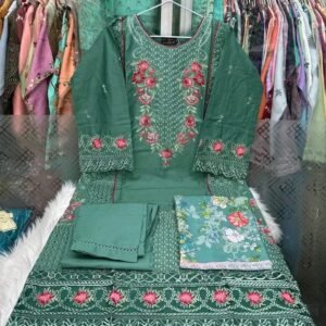 Premium Teal Embroidered Ladies Dress Set