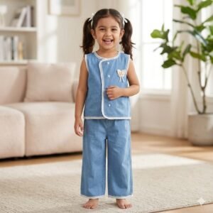 Cute Baby Denim Dress Set