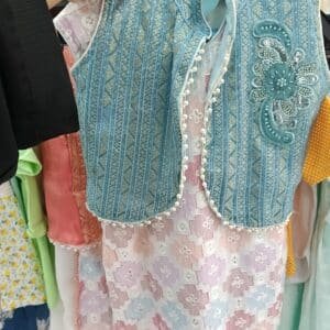 Premium Sky Blue Baby Girls Designer Dress