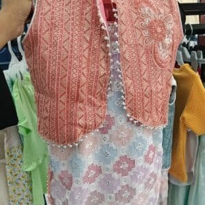 Elegant Peach Designer Girls Dress