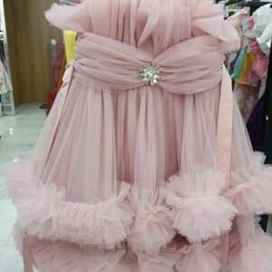 Premium Peach Party Baby Dress