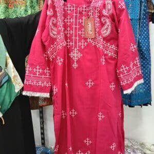 Elegant Pink Embroidered Ladies Kurti