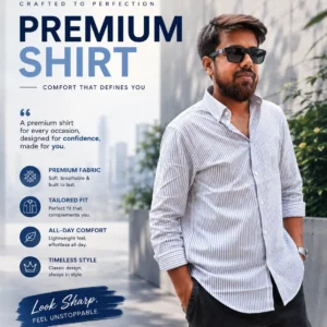 White Pinstripe Premium Shirt